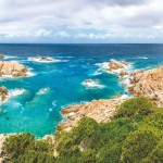 Beautiful ocean coastline panorama in Costa Paradiso, Sardinia